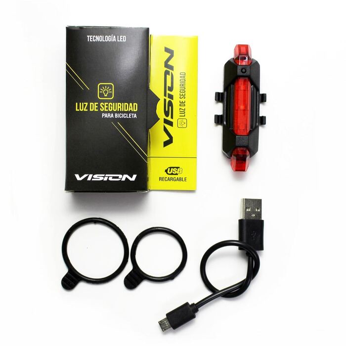 VISION LUZ DE SEGURIDAD TRASERA USB ROJA BS-PL506D
